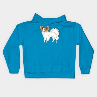 Papillon dog cartoon illustration Kids Hoodie